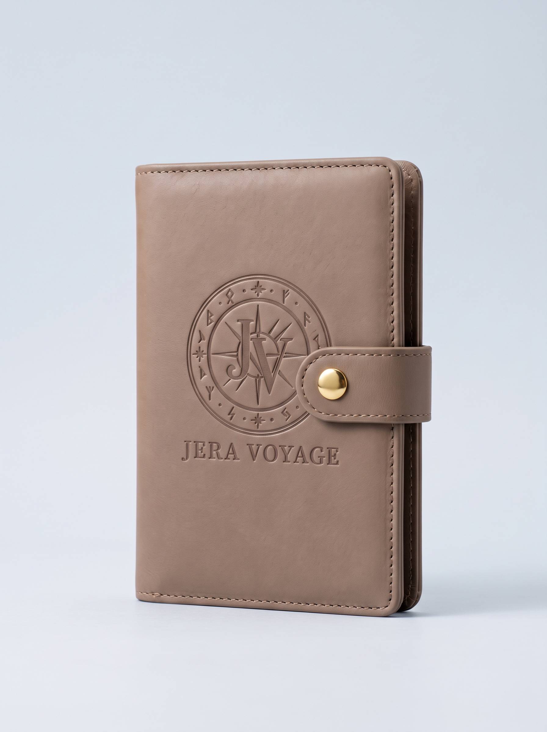 The Voyager RFID Passport Wallet in taupe leather